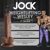 JOCK Weightlifting Wesley 7" Dildo w/ Balls Dark